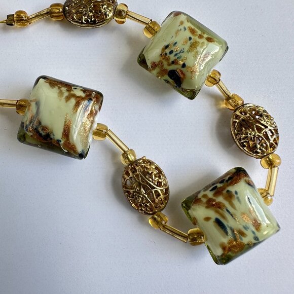 Murano Style Art Glass Bracelet 7.5" - Picture 7 of 7